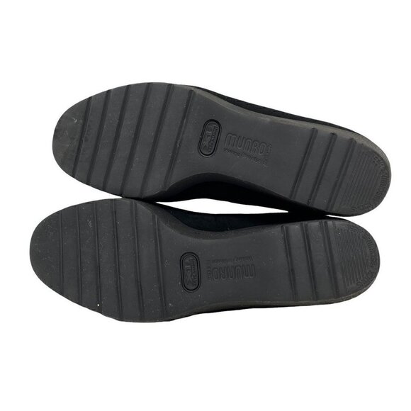 Munro Women's American Katie Walking Penny Loafer Shoes Black Wedge Moc Toe 7 M - Picture 6 of 10